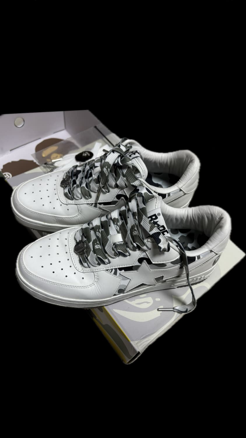 [교토 리미티드 에디션]베이프 스타 스니커즈 베이프신발 카모 화이트그레이 상품이미지1