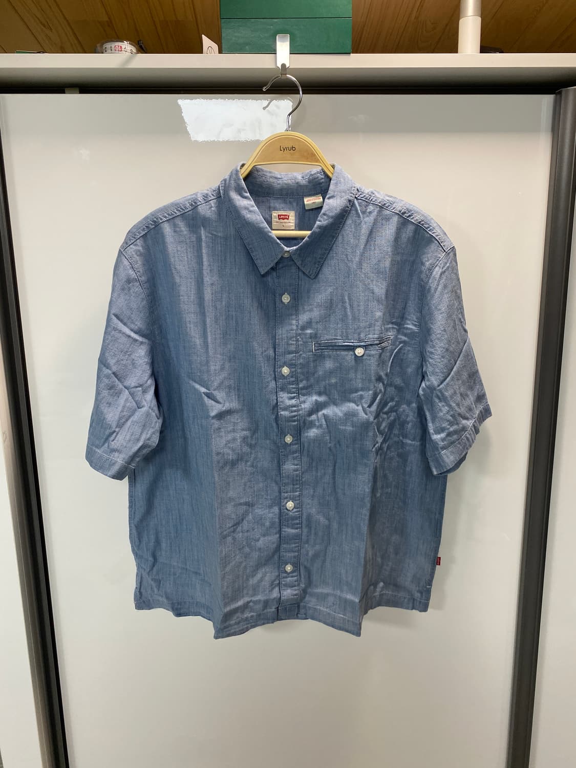 리바이스 샴브레이 반팔 셔츠 L 상품이미지1