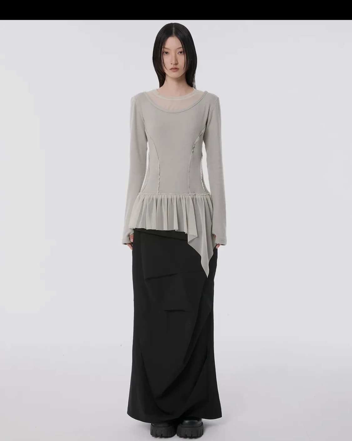 플레어업 레이어드 레이스 프릴 롱슬리브 상품이미지2