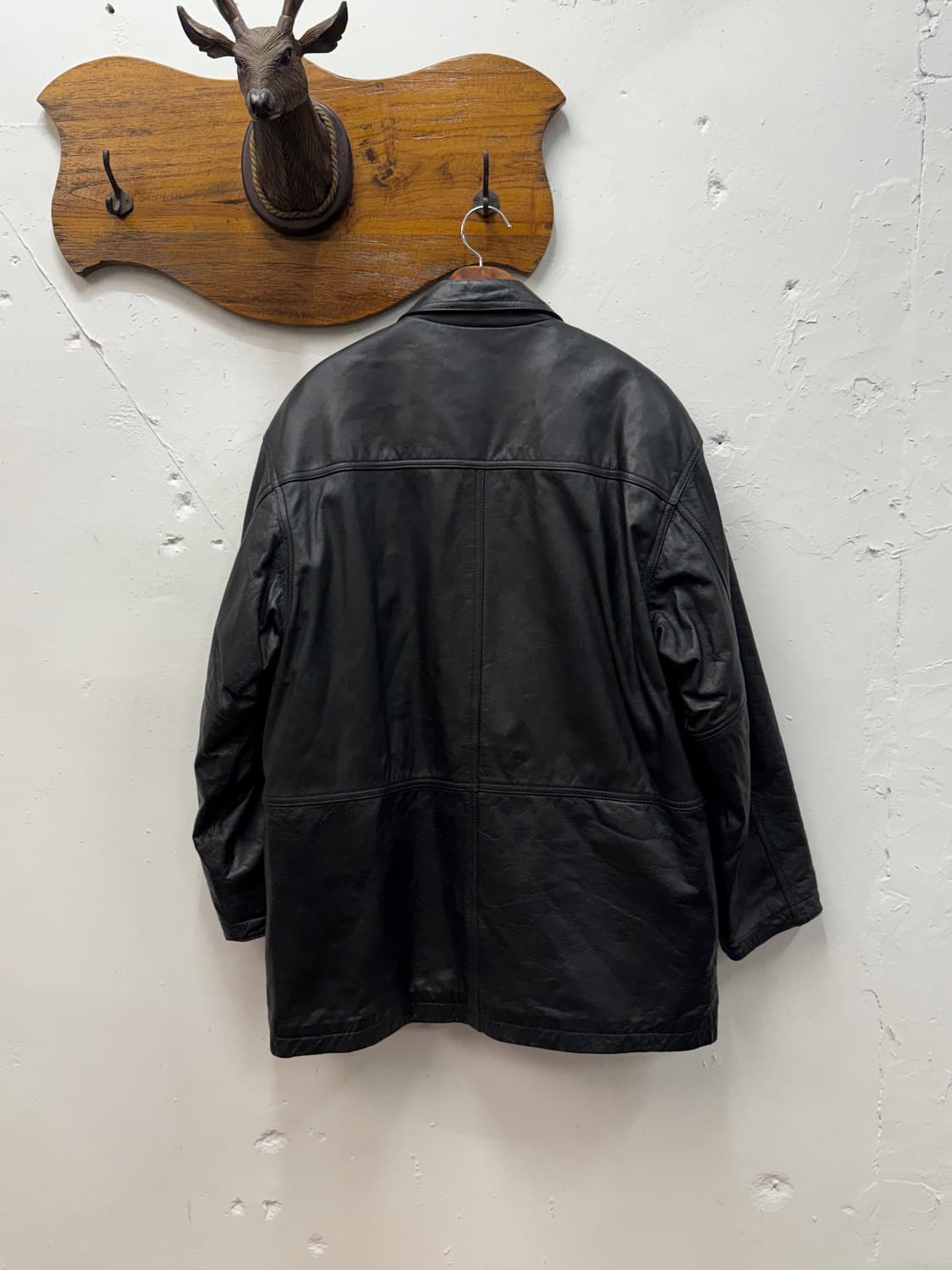 90s Cowhide Leather Car Coat 상품이미지7