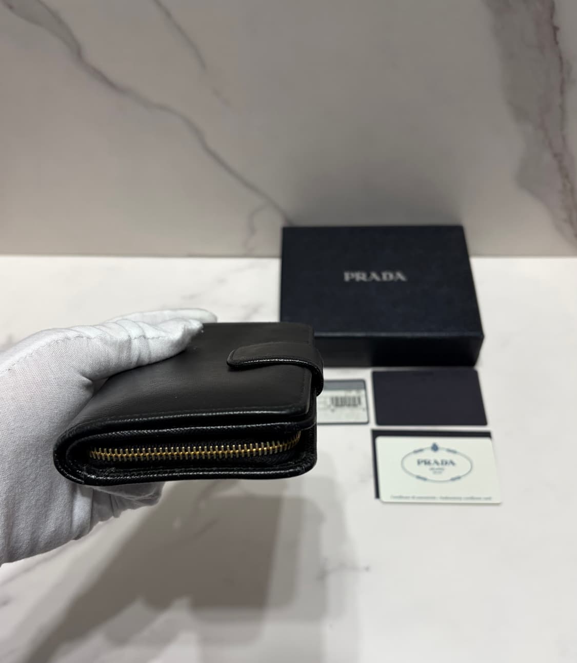 [정품] 프라다 사피아노 중지갑 블랙 백화점 풀구성 상품이미지6