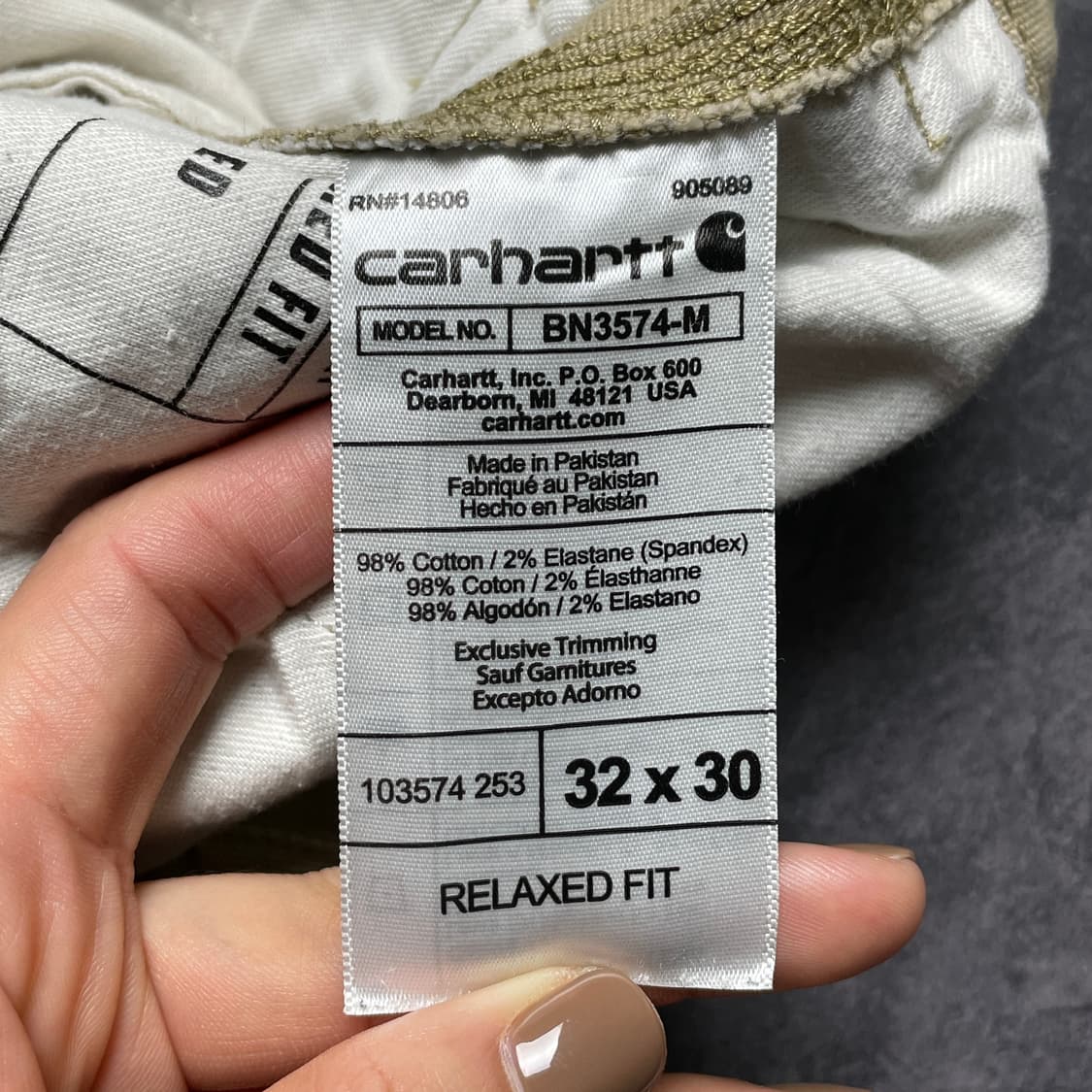 CARHARTT 칼하트 빈티지 베이지 카고 워크 팬츠 A00848 상품이미지10