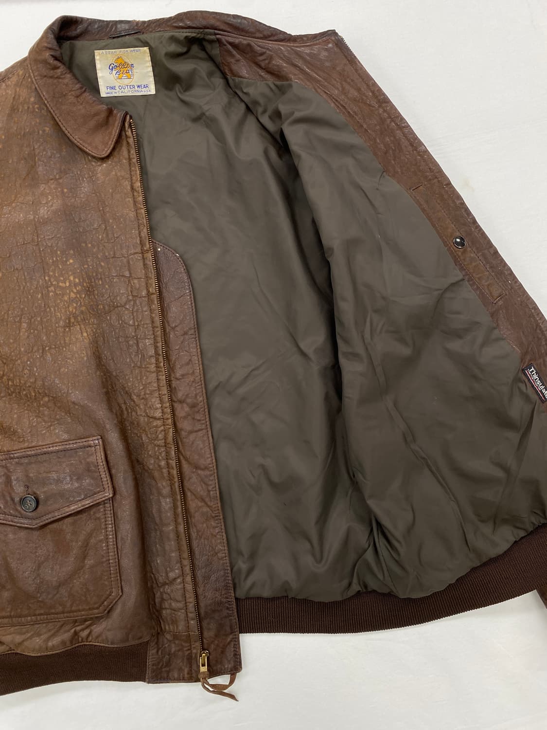 80‘s 골든베어 레더 봄버 자켓 상품이미지7