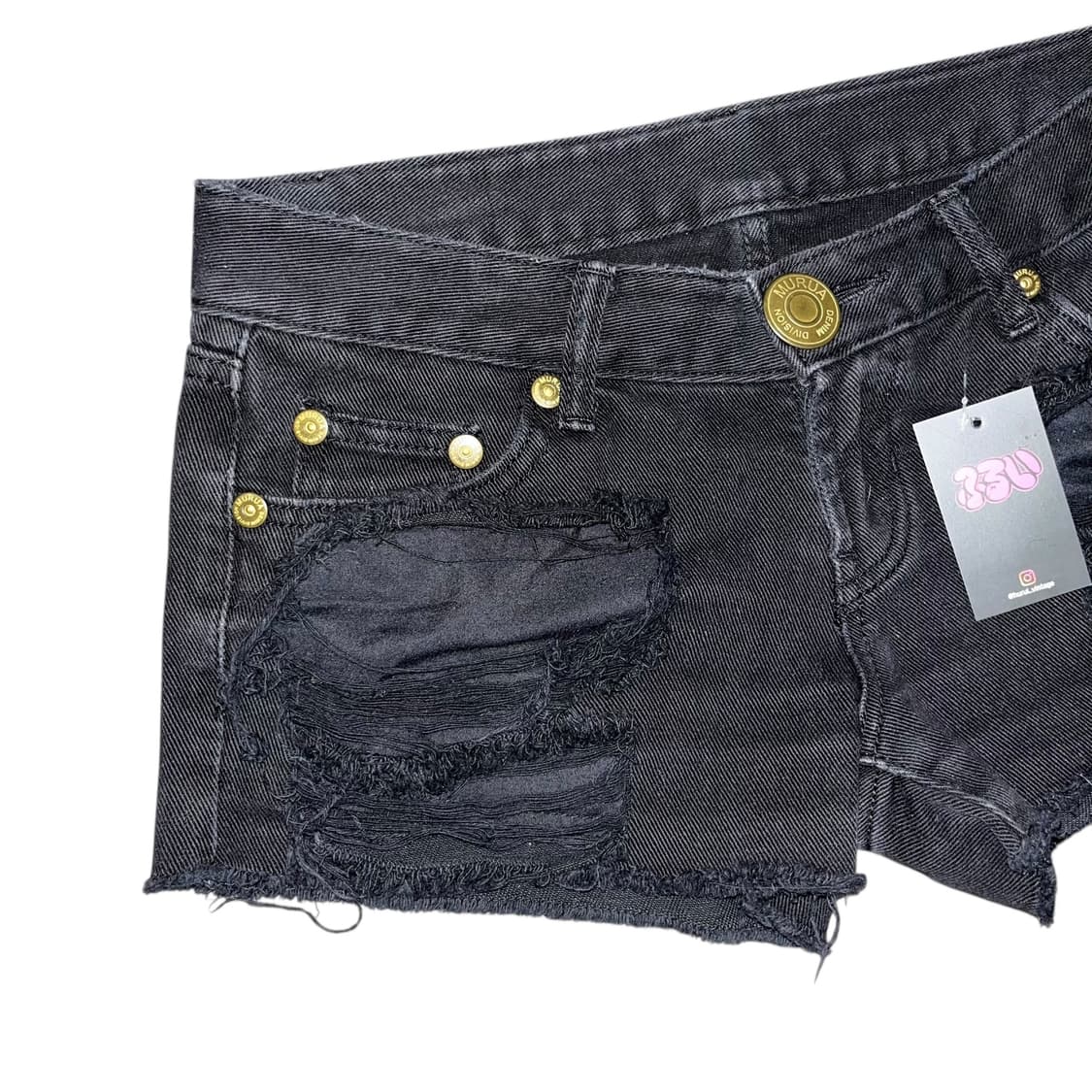 데미지포인트 검정데님숏팬츠 y2k갸루펑크 상품이미지2