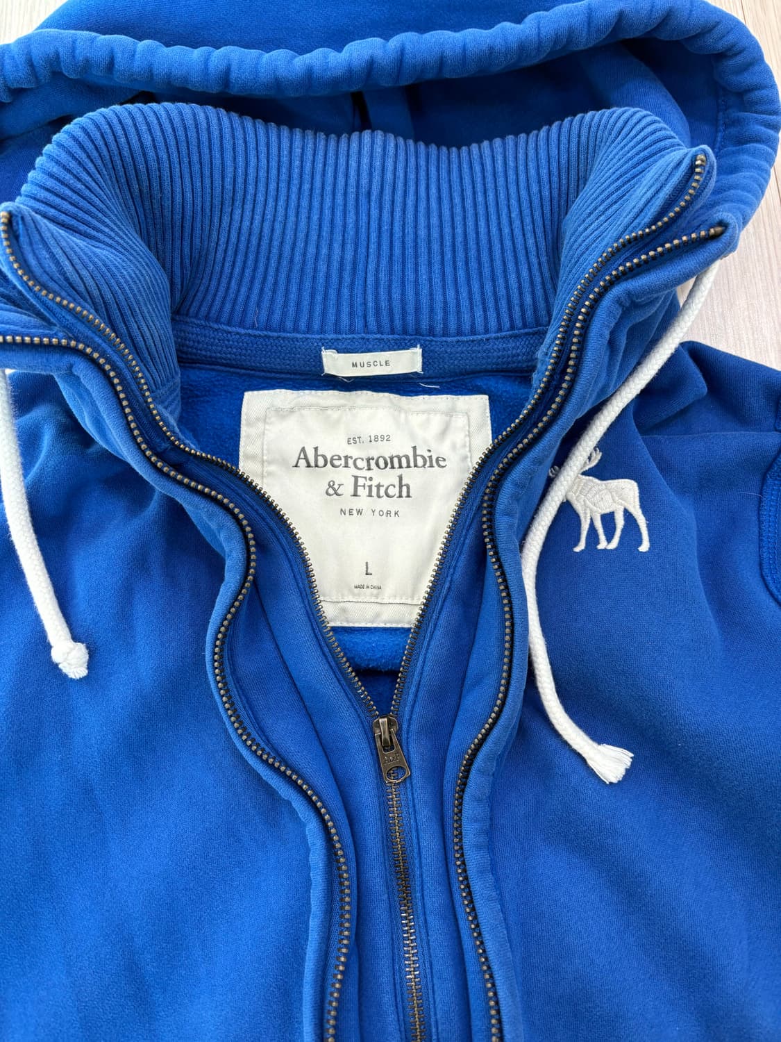 아베크롬비 순록 로고 후드집업 블루 상품이미지7