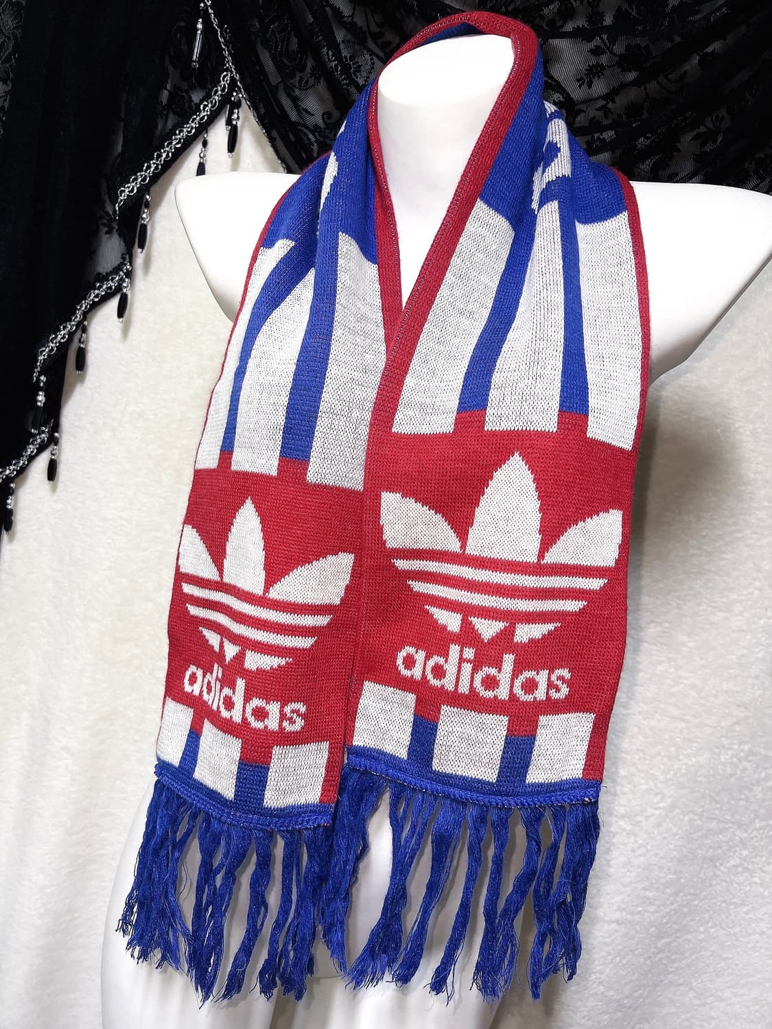 아디다스 adidas 레드 블루 파이어버드 태슬 머플러 목도리 축구유니폼 상품이미지3