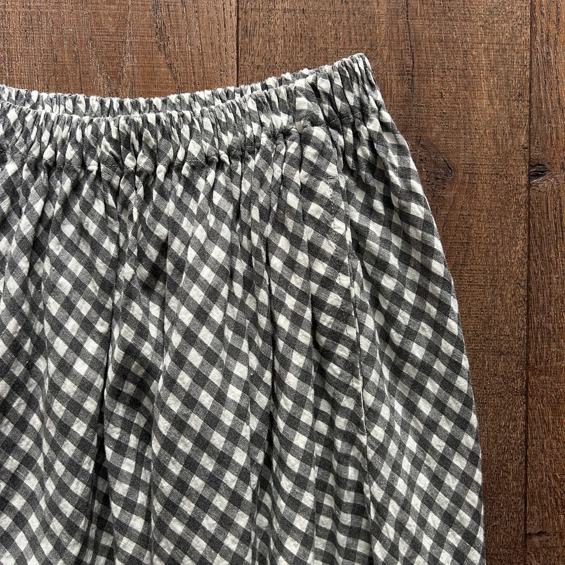 Gingham Check Shirring Skirt 상품이미지4