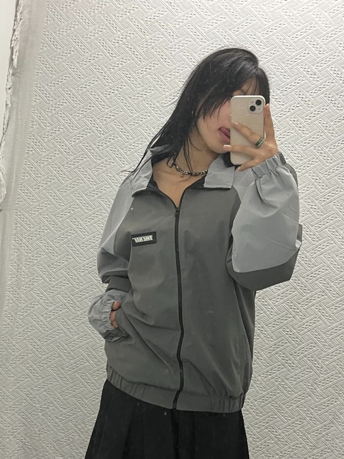 빈티지 올드스쿨  테크웨어 배색 바람막이 점퍼 L C06516 상품이미지2