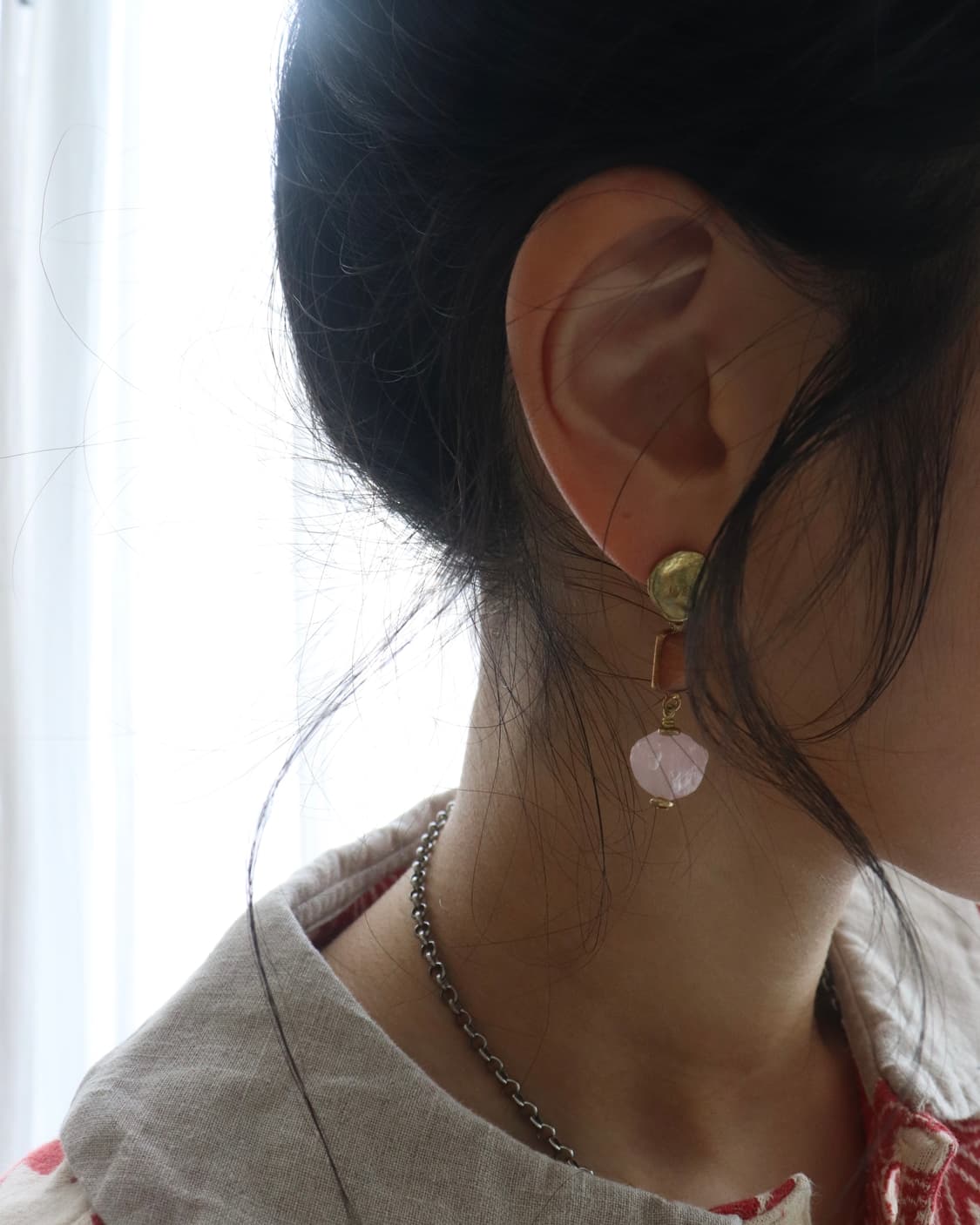 [Vlas Blomme] Rose Quartz Earrings 상품이미지5