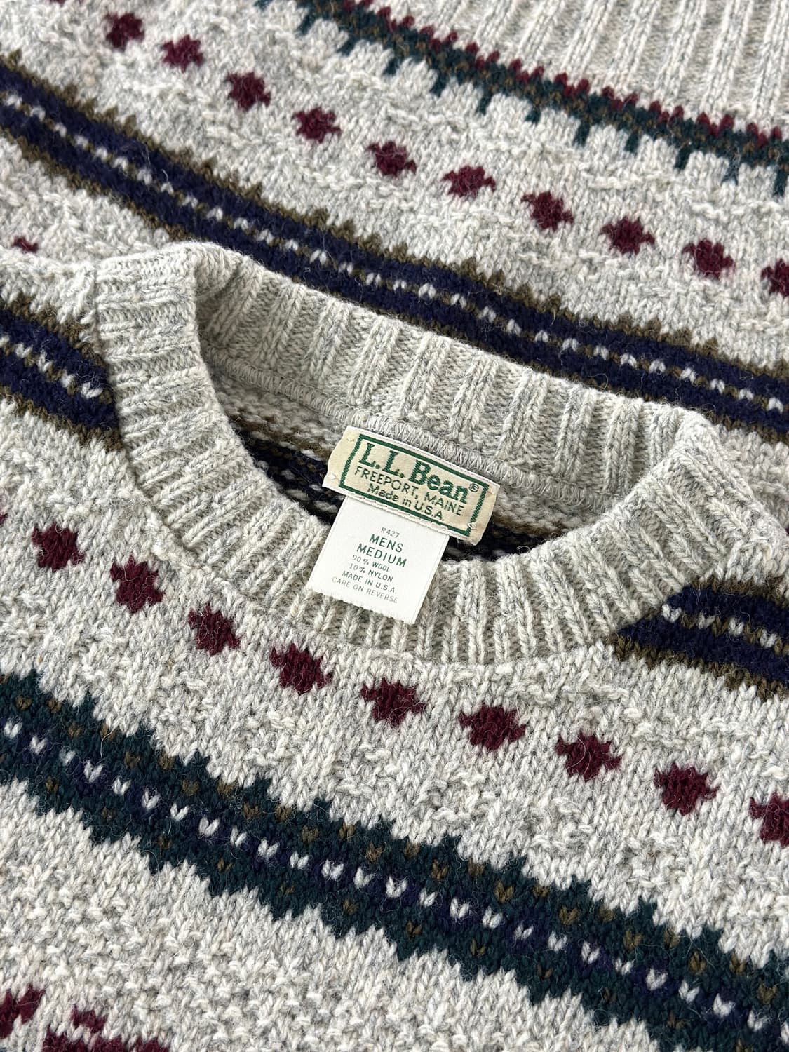 80~90s 빈티지 엘엘빈 usa 페어 아일 울 스웨터 상품이미지5