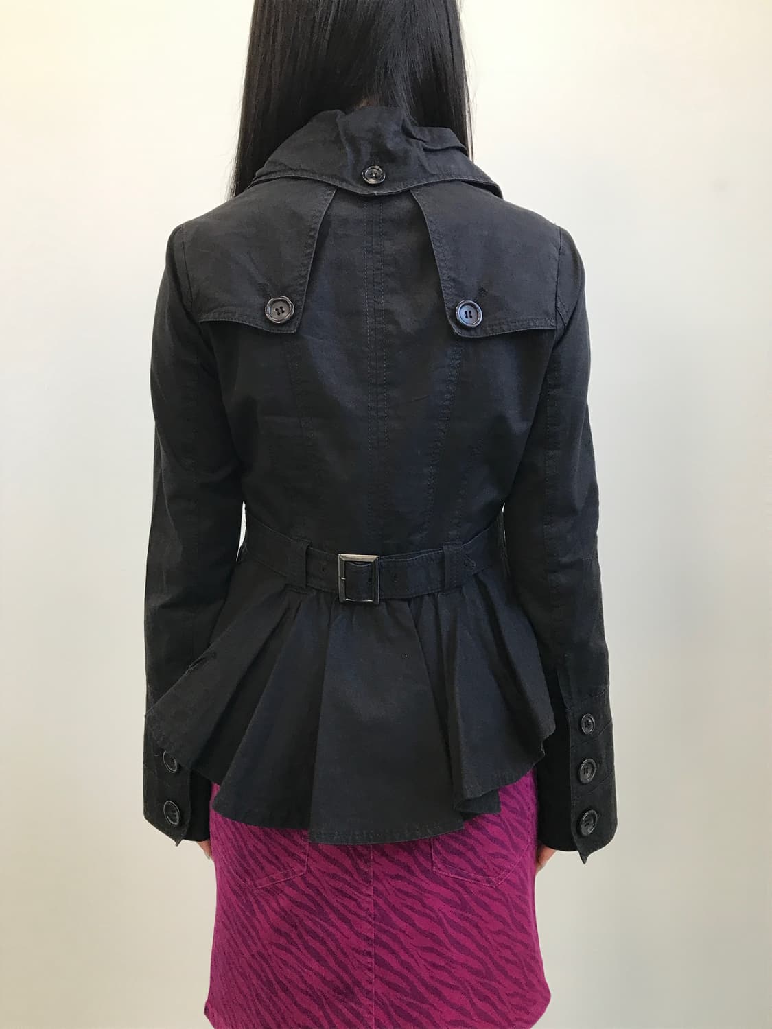 Jpn Black Frill Trimmed Zip-up Jacke 상품이미지4