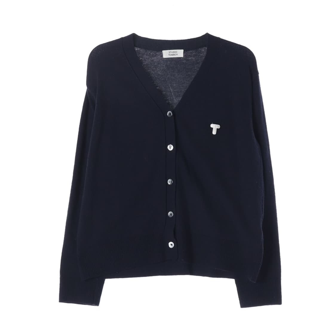 스튜디오톰보이 캐시미어 혼방 로고 브이넥 가디건 F 상품이미지1