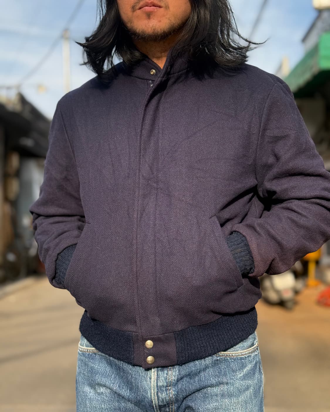 80‘s 엘엘빈 울 해링턴 자켓 M 상품이미지8