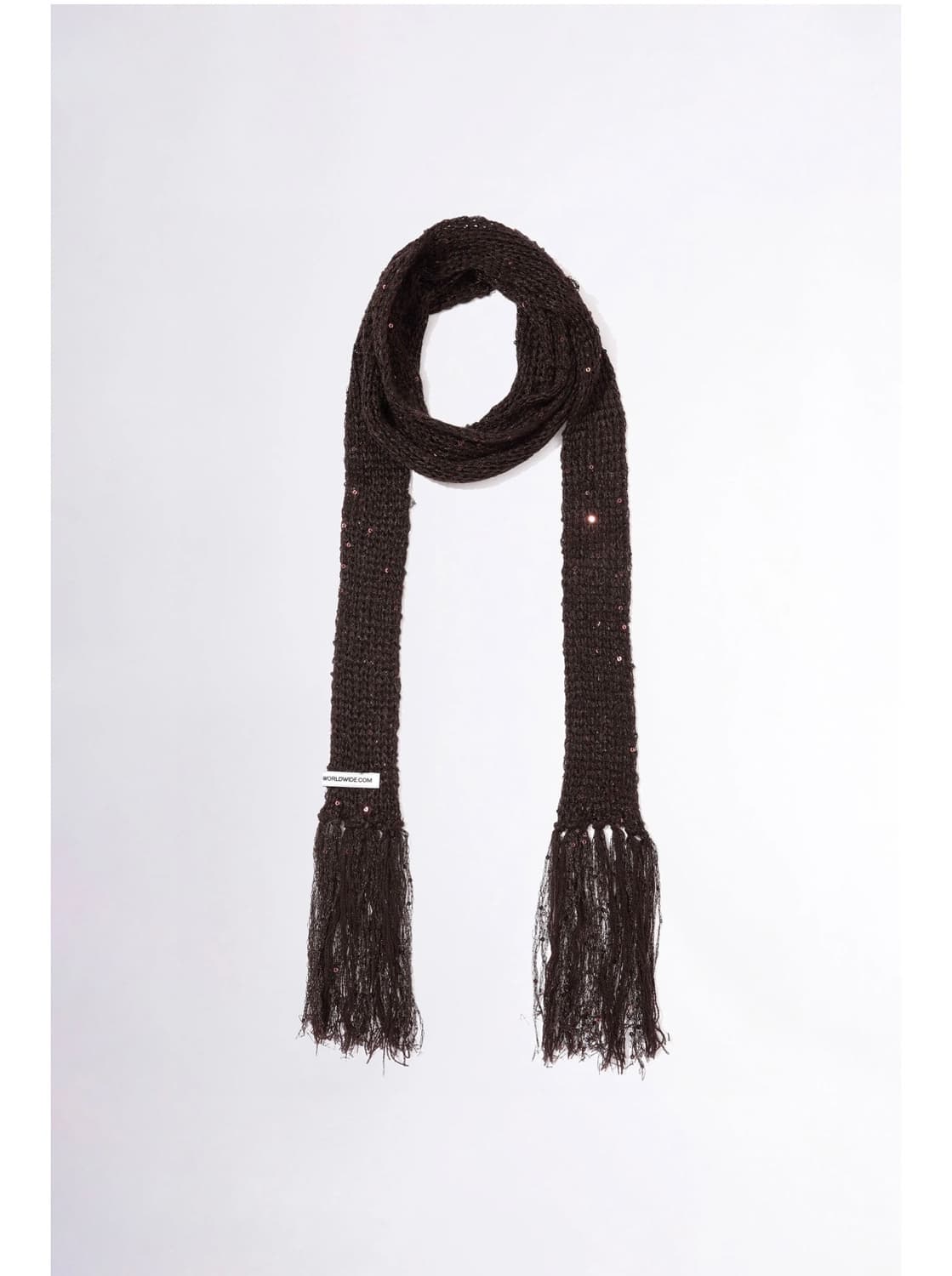 스컬프터 Skinny Sequin Scarf Brown 상품이미지1