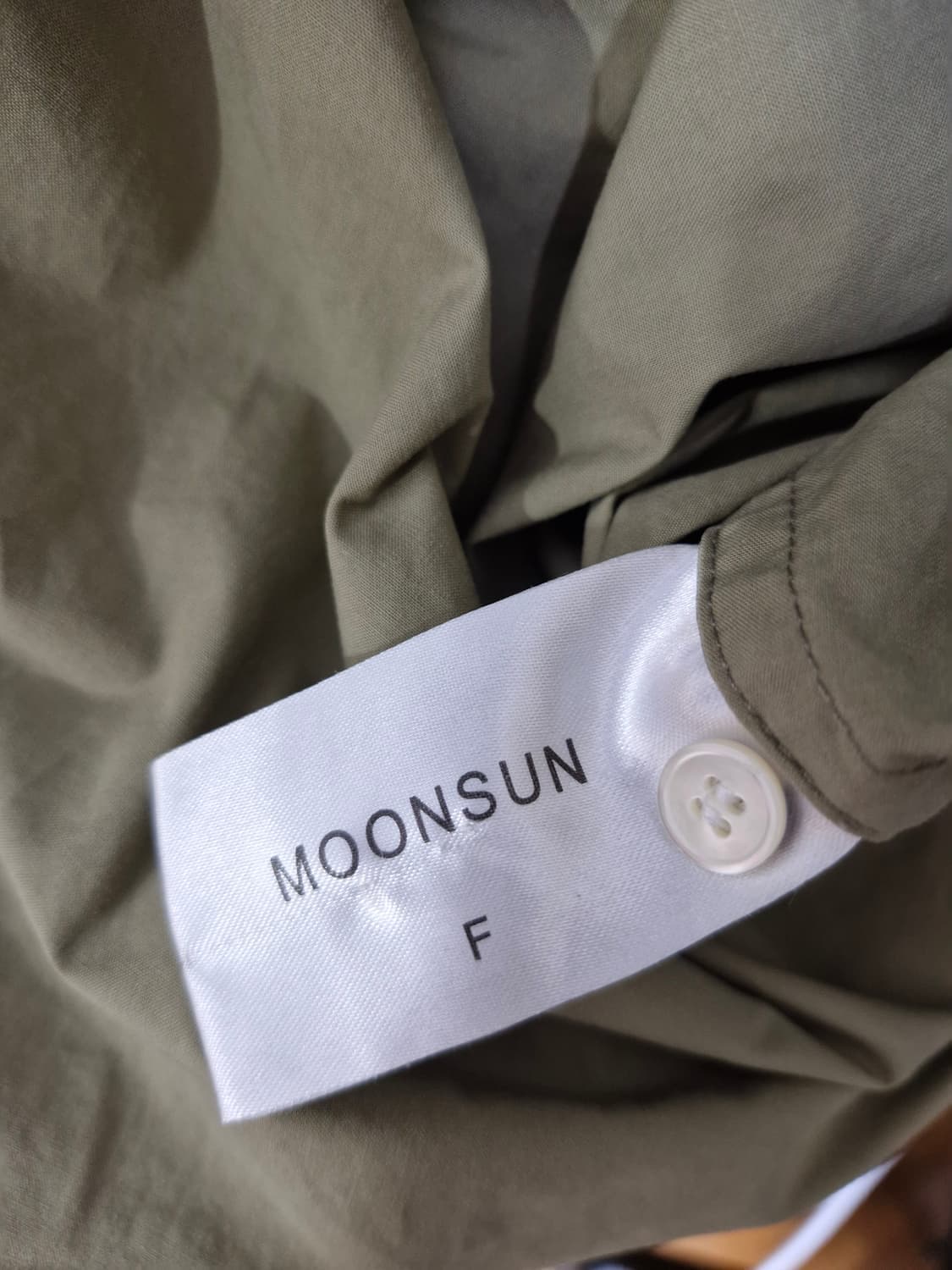 문선(MOONSUN) 오버핏 코튼 셔츠 올리브 상품이미지8