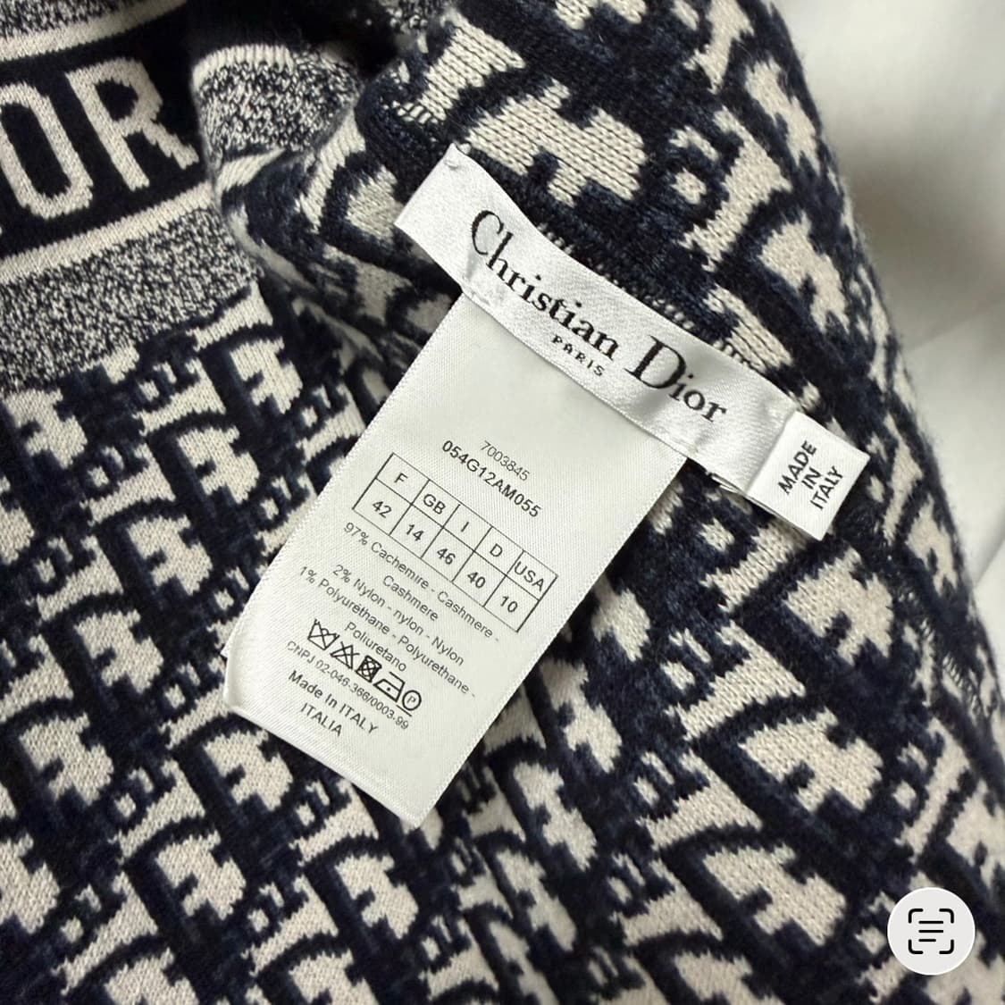 [S+급/42] 디올 리버서블 오블리크 캐시미어 후드집업 가디건 상품이미지8