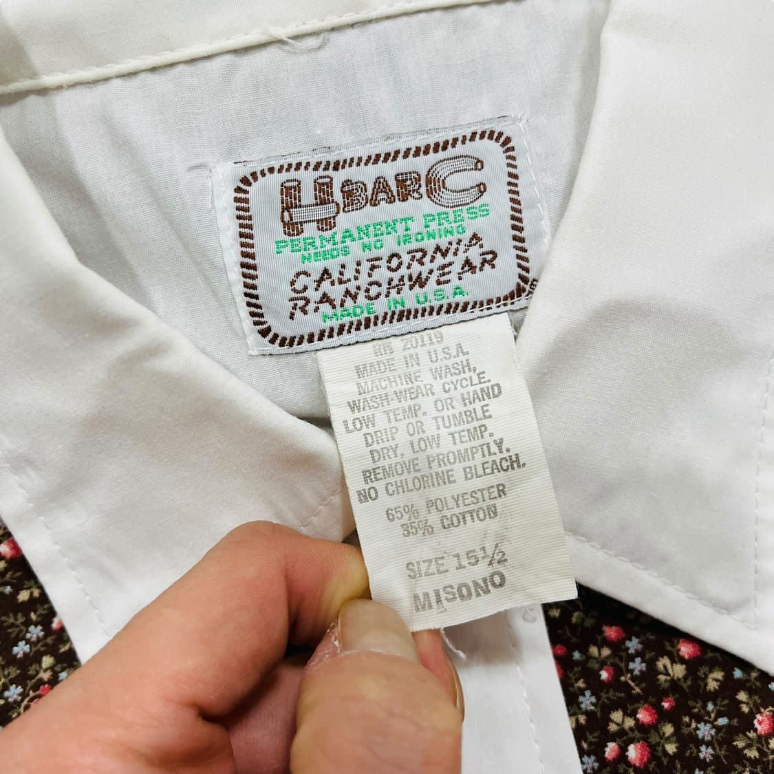 H bar C 서부시대 플라워 화이트 웨스턴 셔츠 상품이미지4