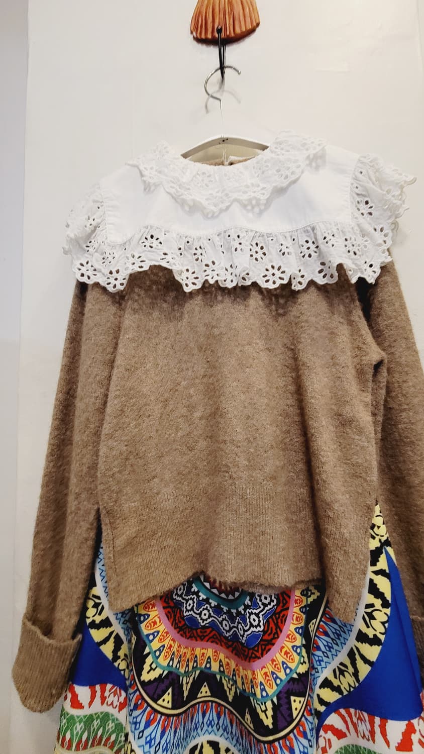 자라 펀칭자수 프릴니트.  수입 에스닉 스커트 상품이미지2