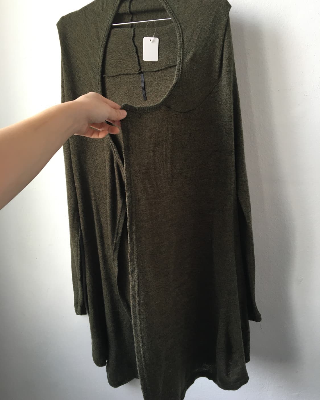 Drape hood open cardigan 상품이미지4