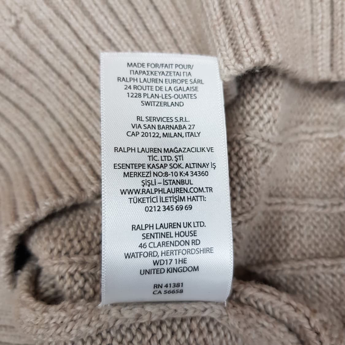 폴로 랄프로렌 케이블 코튼 라운드넥 니트 XS사이즈 상품이미지8