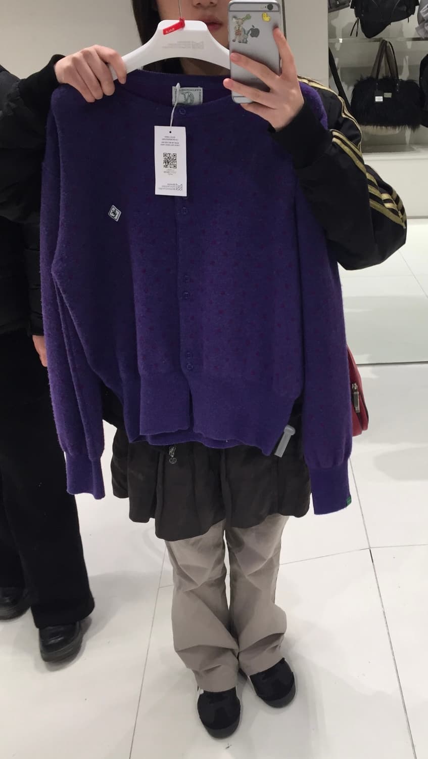 노컨텐츠 퍼플 도트 가디건 상품이미지2