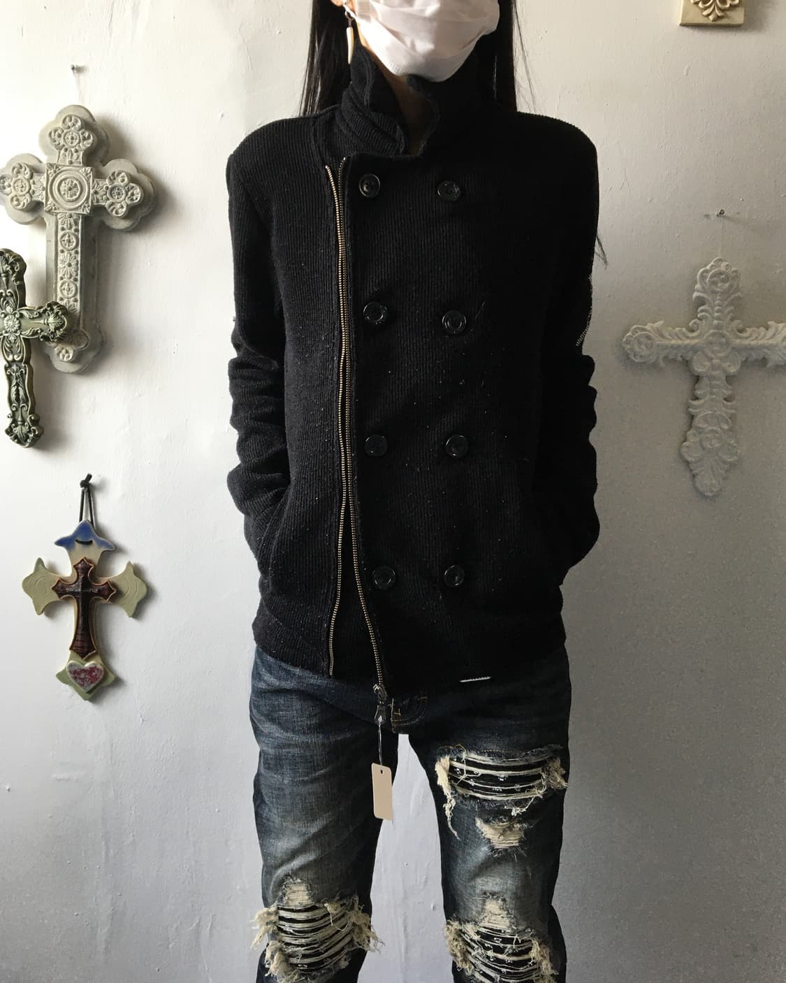 Roen double button knit zip up 상품이미지9