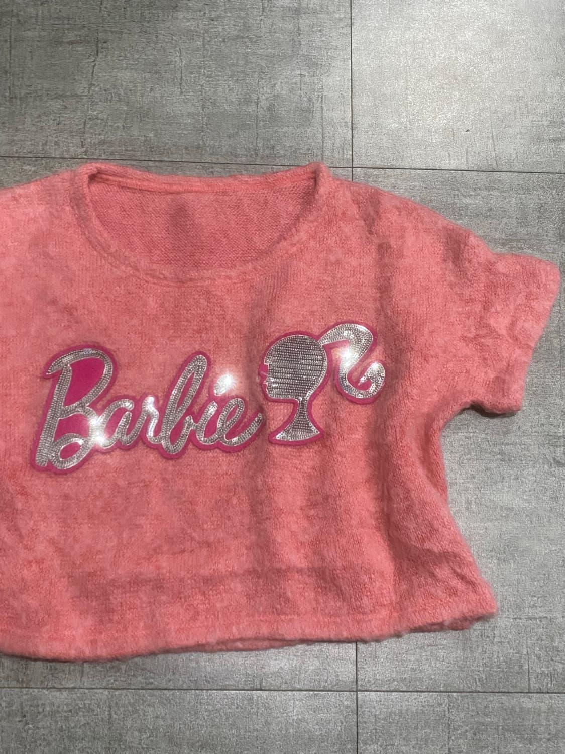 일본빈티지 Banlie 핀터깔y2k 대대장 크롭니트스웨터 핑크 상품이미지2