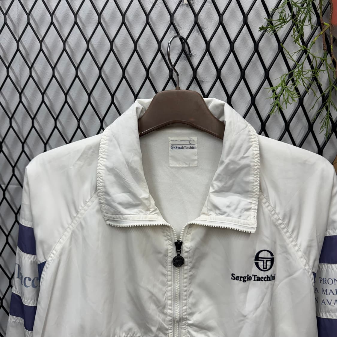 90s 세르지오 타키니 올드스쿨 바람낙이 사이드 로고 포인트 화이트 상품이미지3