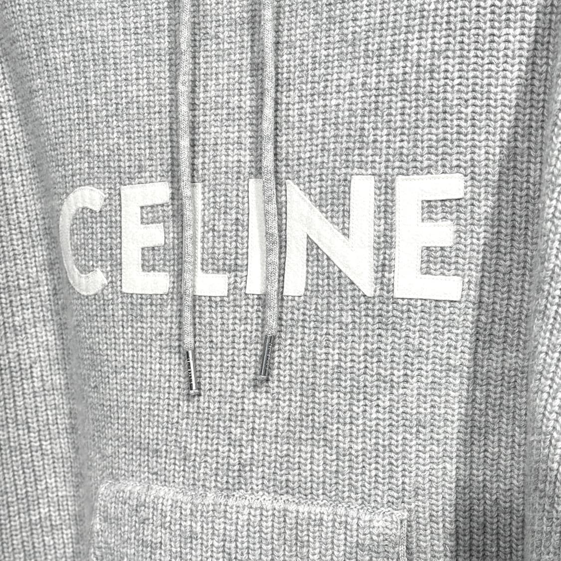 [정품] 셀린느 리브드 니트 후드 그레이 S사이즈 상품이미지2