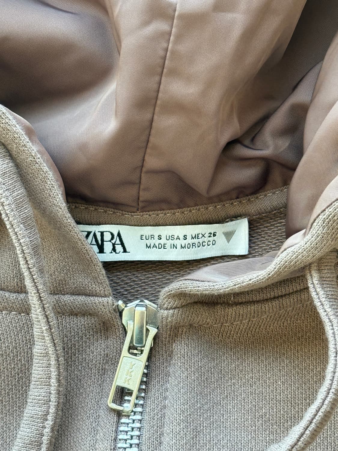 자라 크롭 후드 집업 브라운 s 상품이미지2