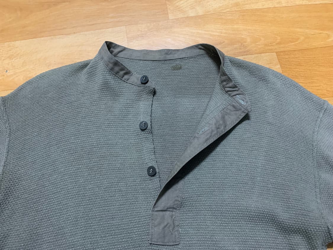 SWEDEN ARMY M-39 언더웨어 외플 헨리넥 셔츠=스웨덴 군 상품이미지7