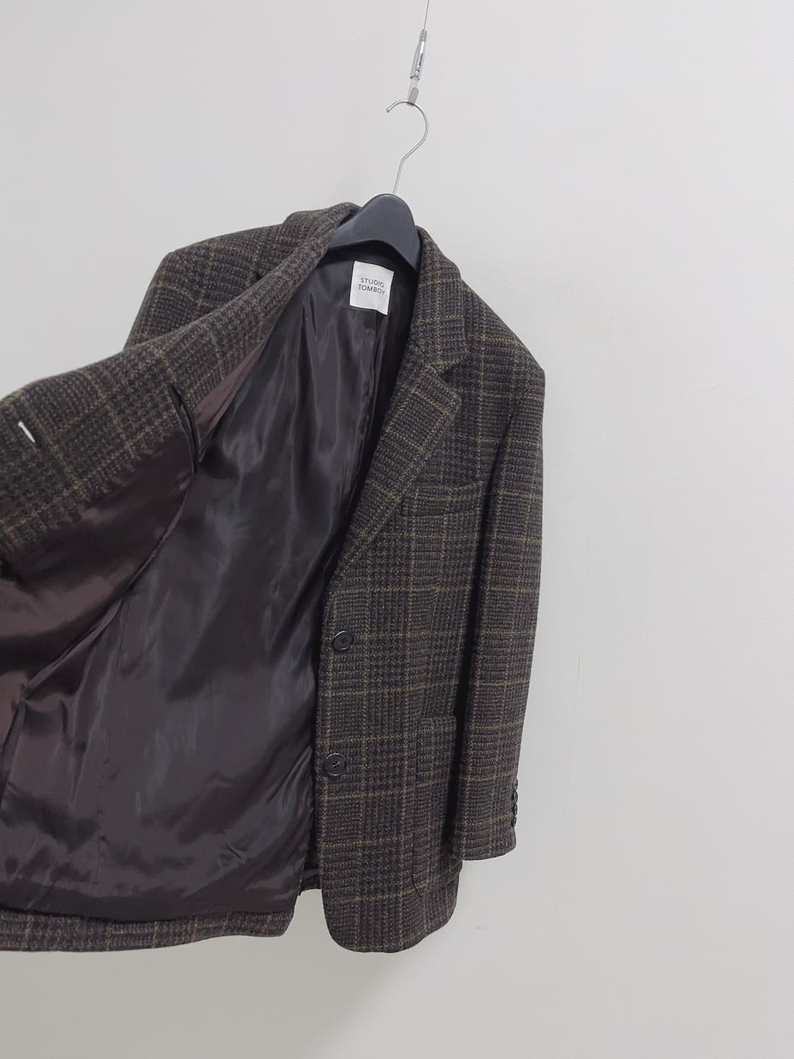 톰보이 체크 울 자켓 상품이미지4