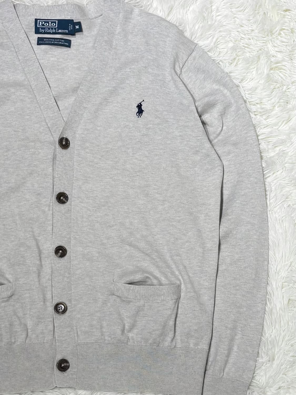 폴로랄프로렌 라이트그레이 포니 피마코튼 가디건 상품이미지6