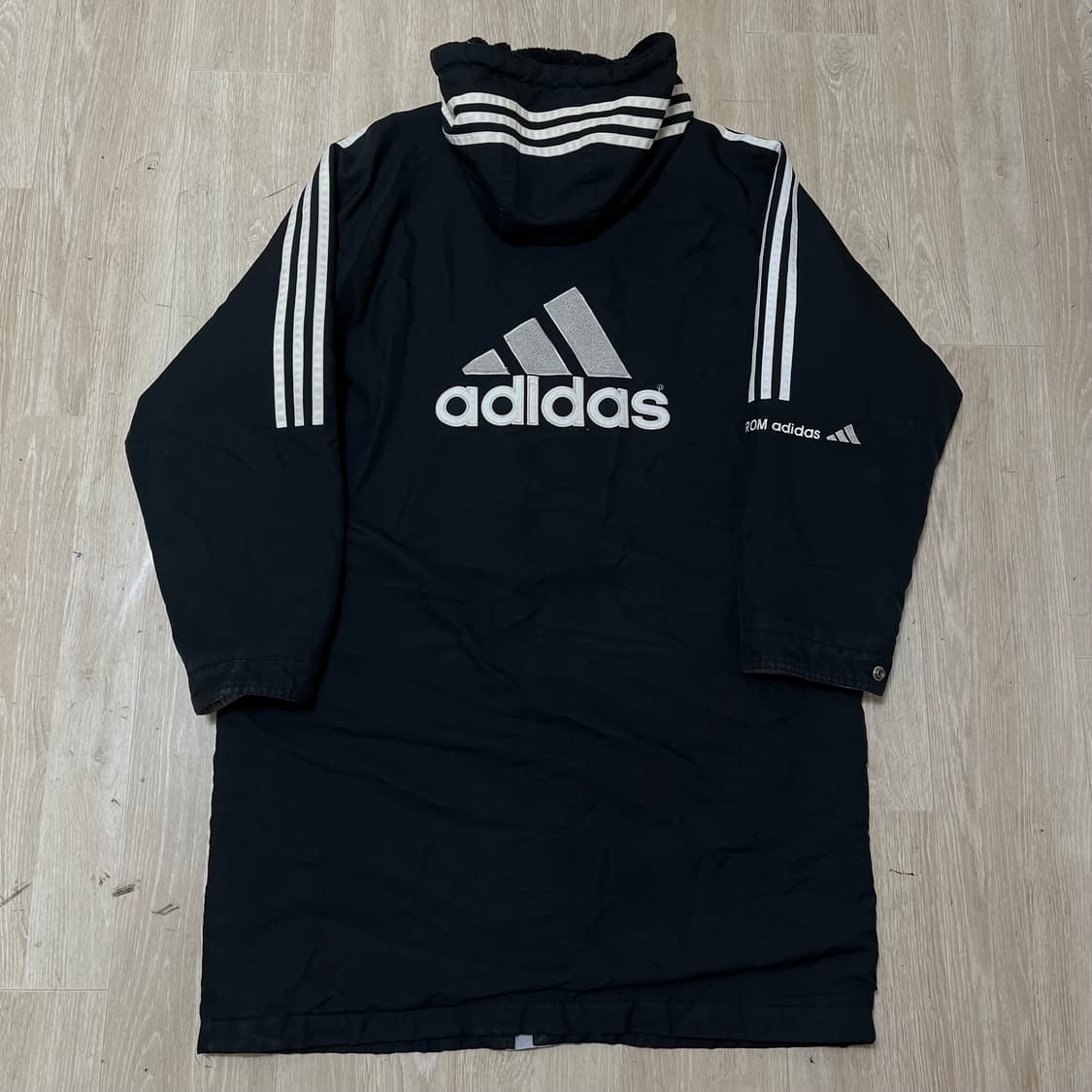 아디다스 빅로고 사이드라인 기모 후드 롱패딩 M/95 상품이미지8