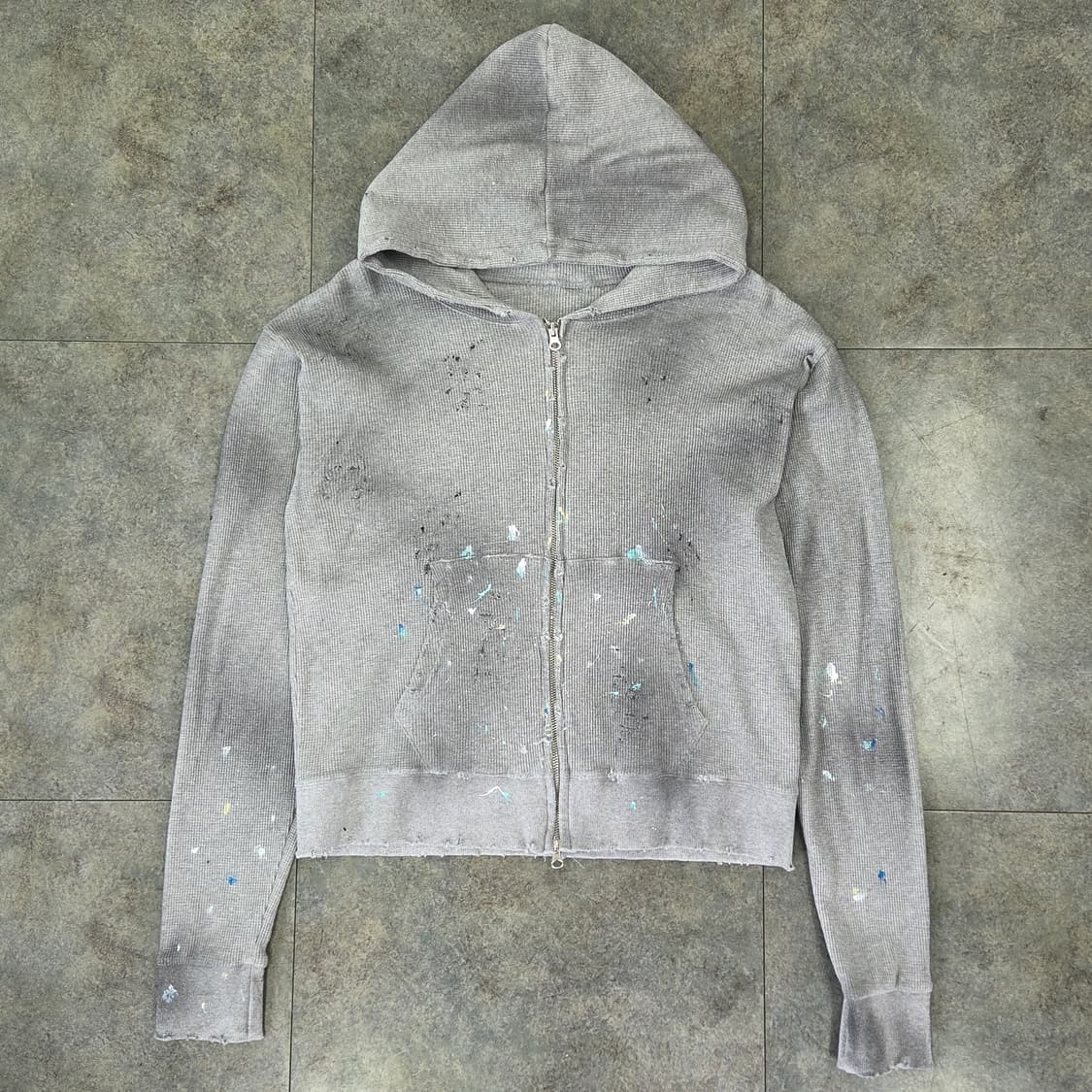 빈티지 와플 후드집업 상품이미지1