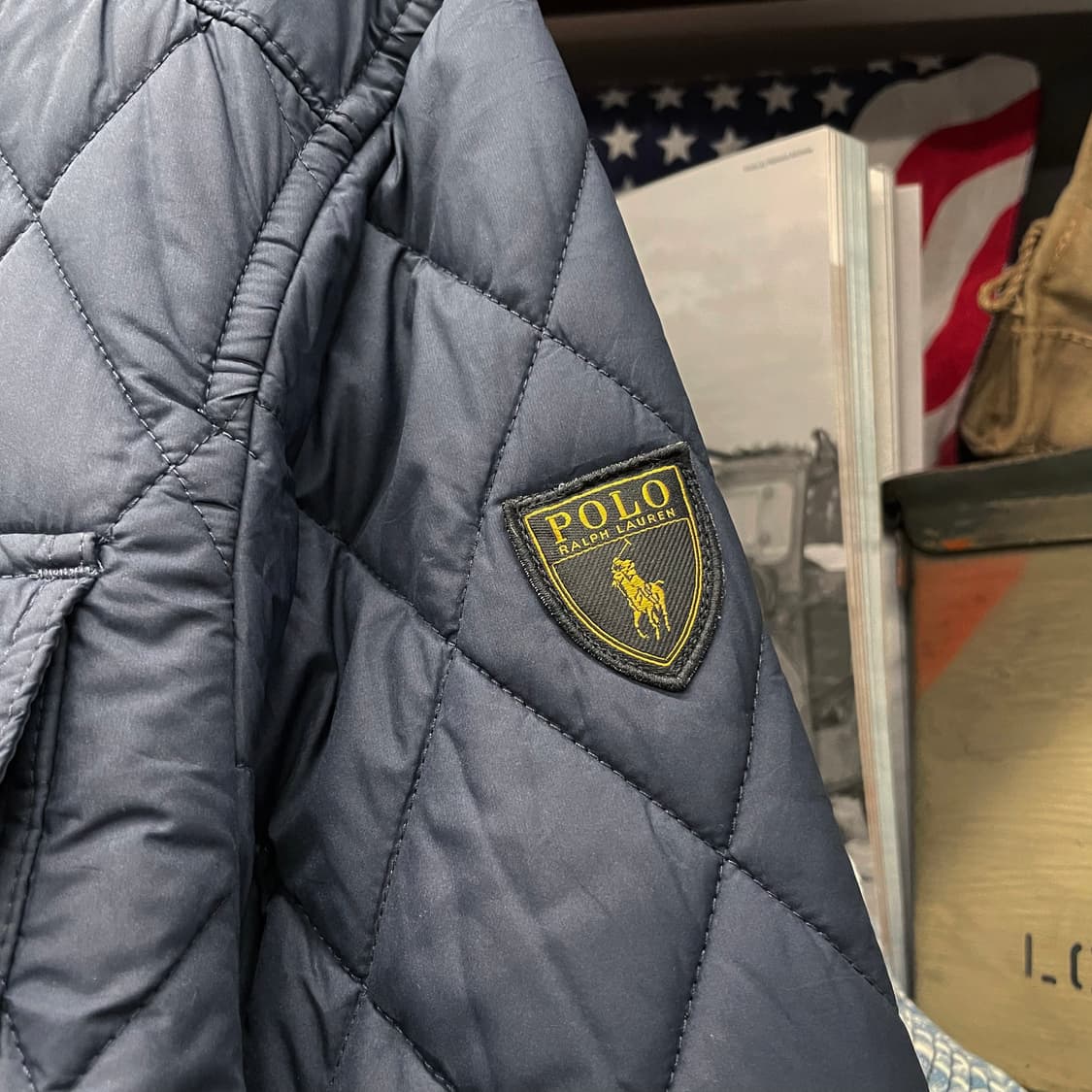 폴로 랄프로렌 신형 라벨 방패로고 스냅 버튼 코듀로이 넥 퀼팅 자켓 상품이미지4