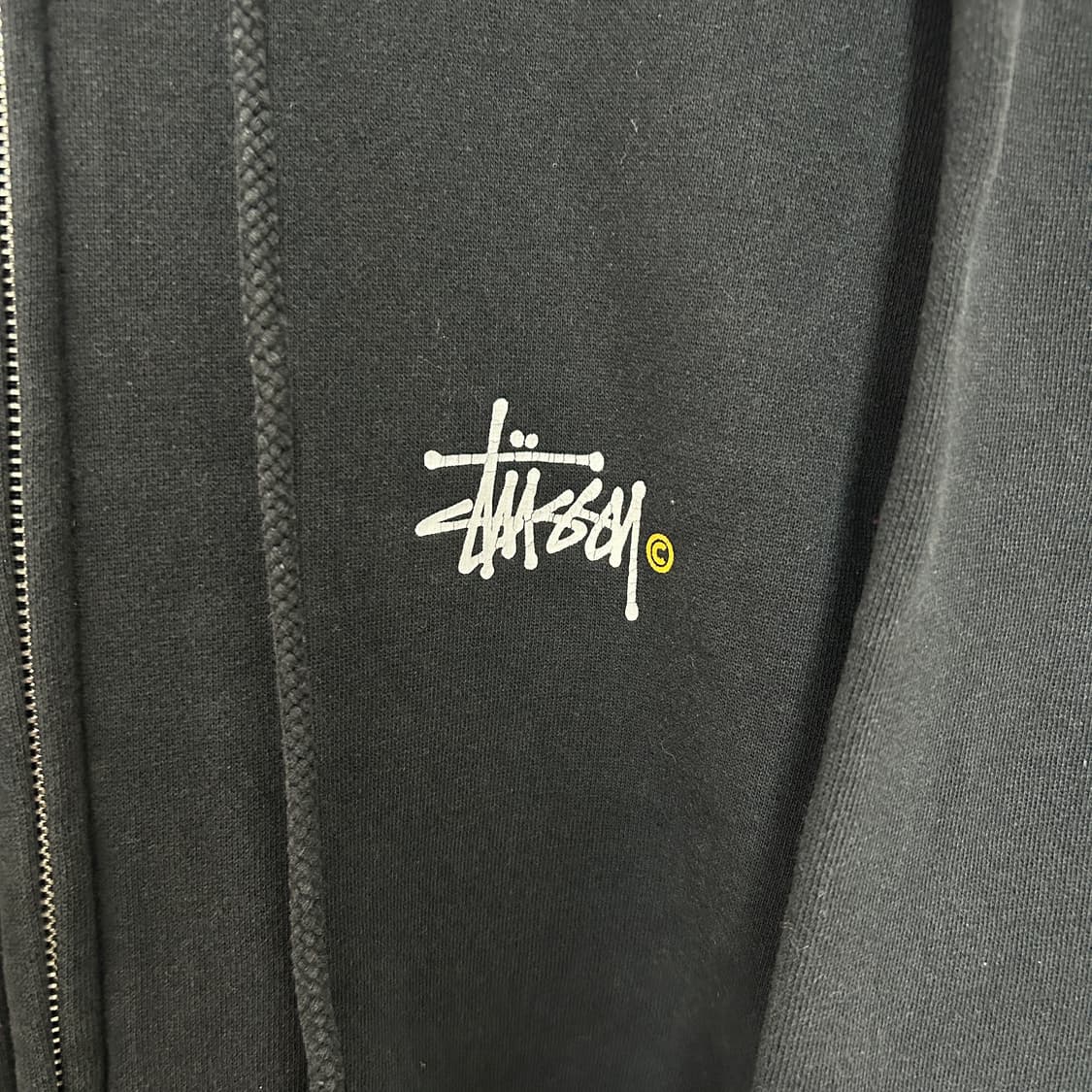00's 스투시 스탁로고 베이직 후드집업 블랙 상품이미지5
