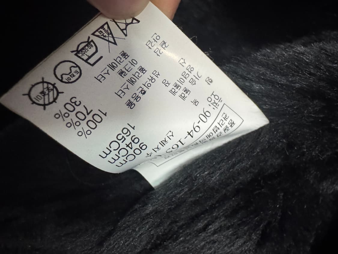 여성 톰보이 빈티지 페이크 퍼 후드 하프 코트 블랙 상품이미지3