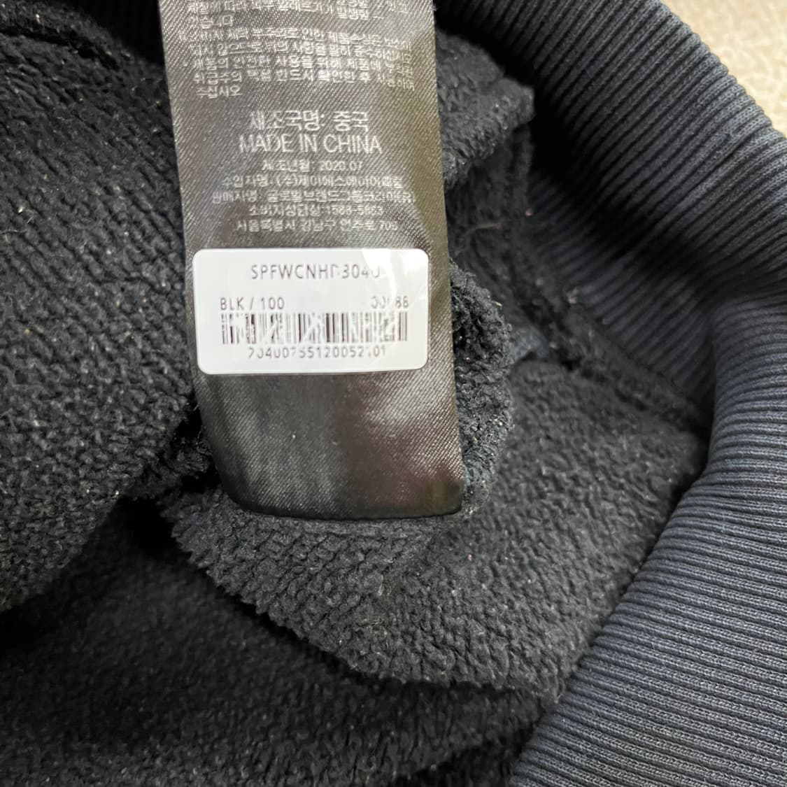 [L] 스파이더 블랙 기모 블록 긴팔 후드 티셔츠 0114M1 상품이미지4