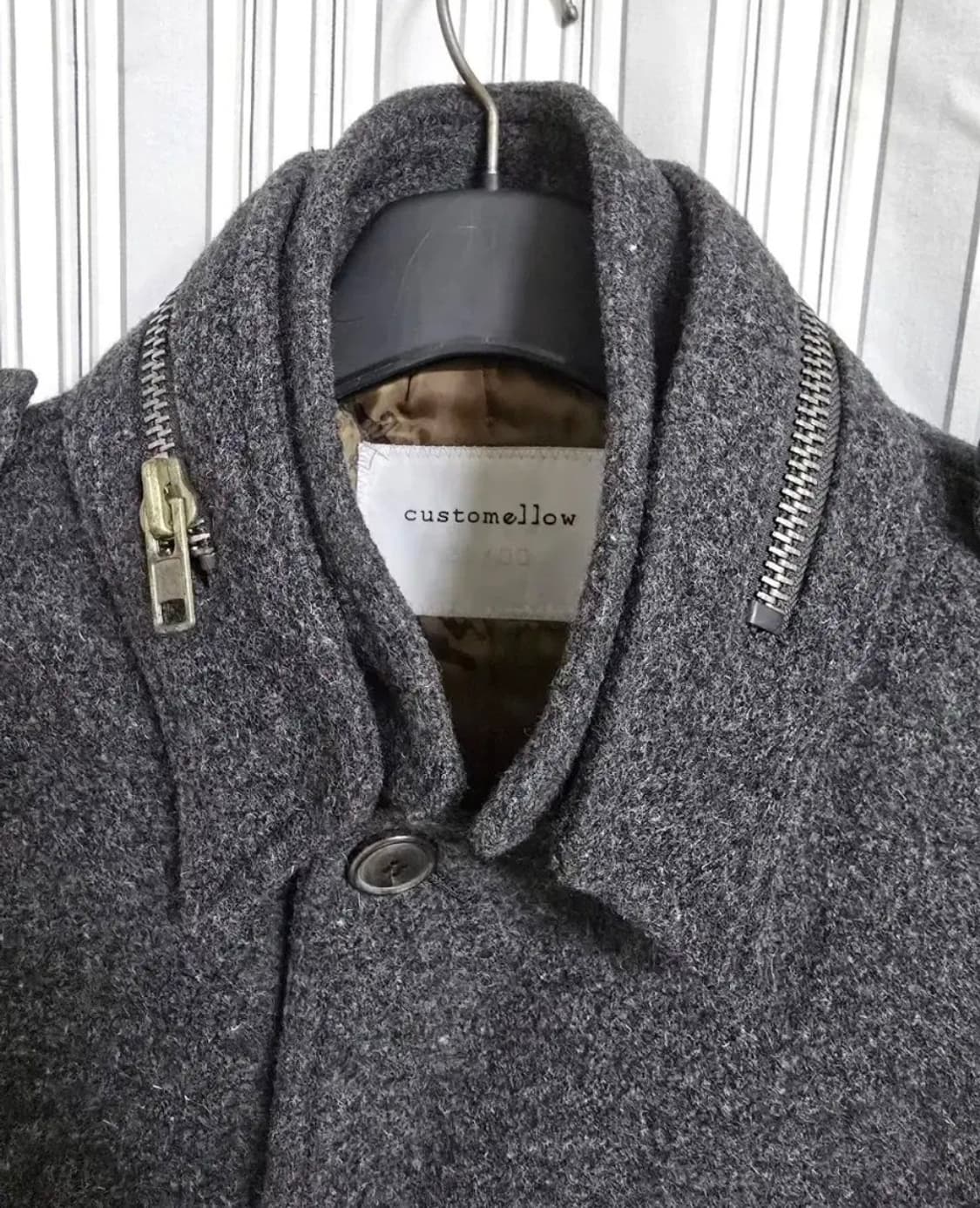 (100) 커스텀멜로우 남성 모혼방 하프코트 상품이미지4