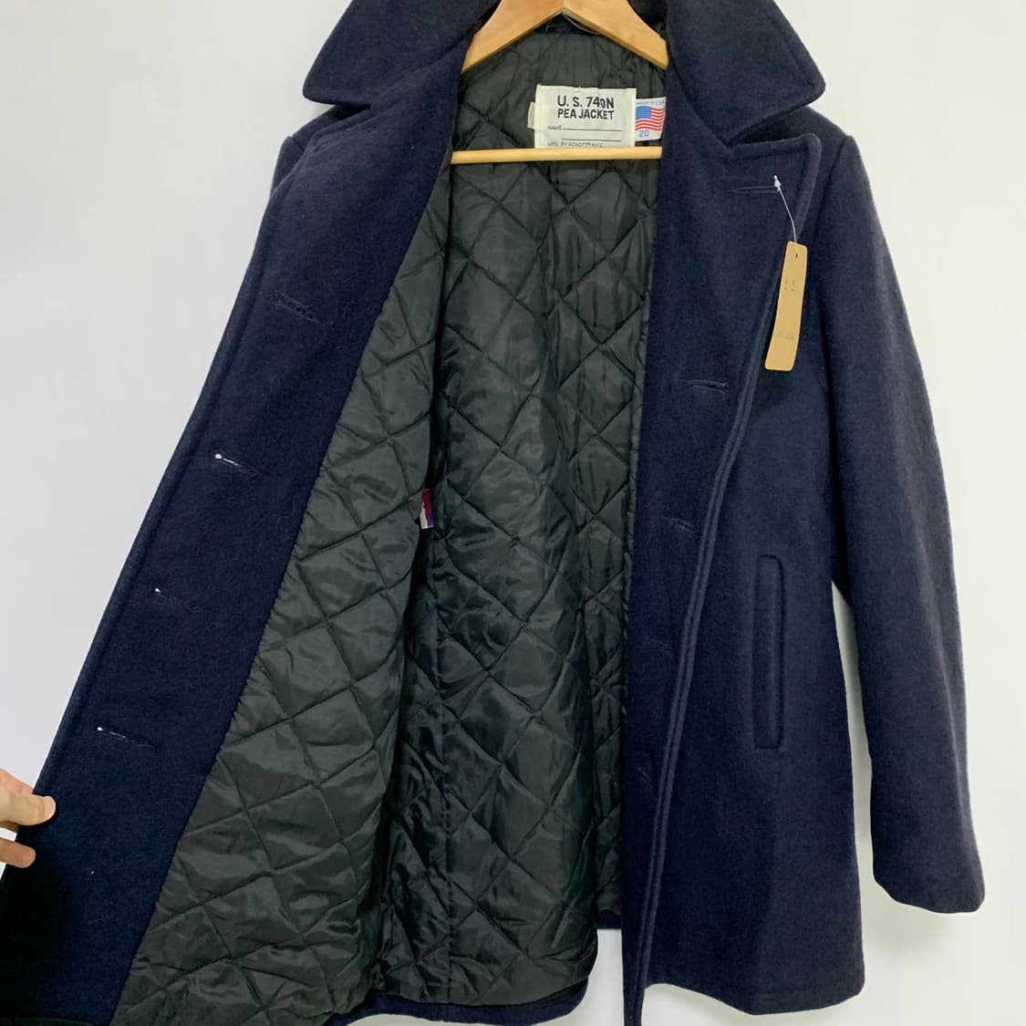 쇼트 schott 빈티지 하이넥 피코트 더블 브레스트 네이비 숏코트 상품이미지7