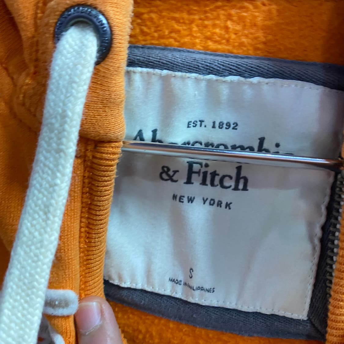 아베크롬비 레터링 패치 오렌지 후드집업 B4390 상품이미지5