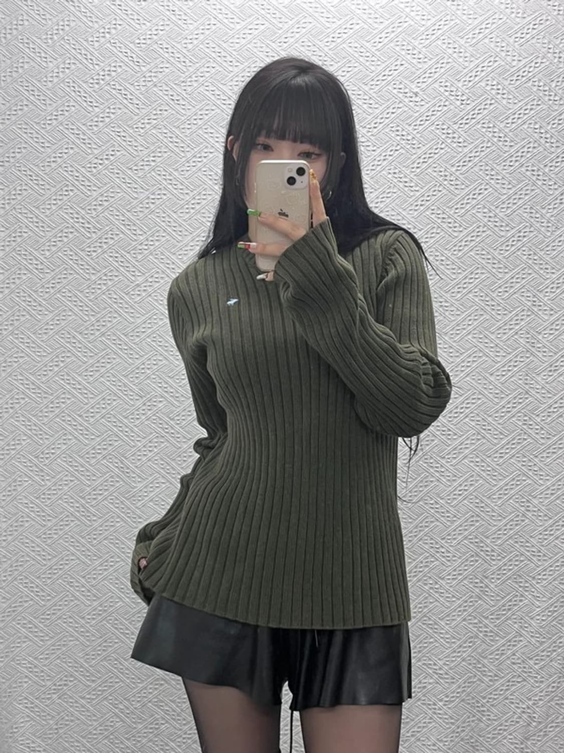 아베크롬비 빈티지 캐주얼 여리핏 딥말차카키 니트 M C09550 상품이미지1