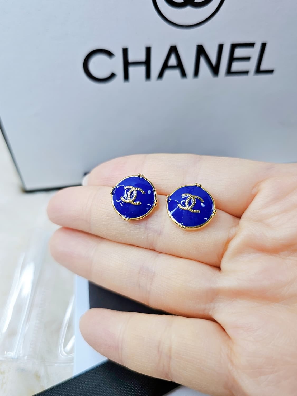 빈티지 샤넬 블루 업사이클링 이어링 상품이미지7