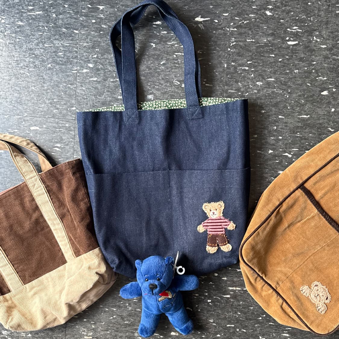 테디 베어 토트백 (NAVY) 상품이미지5