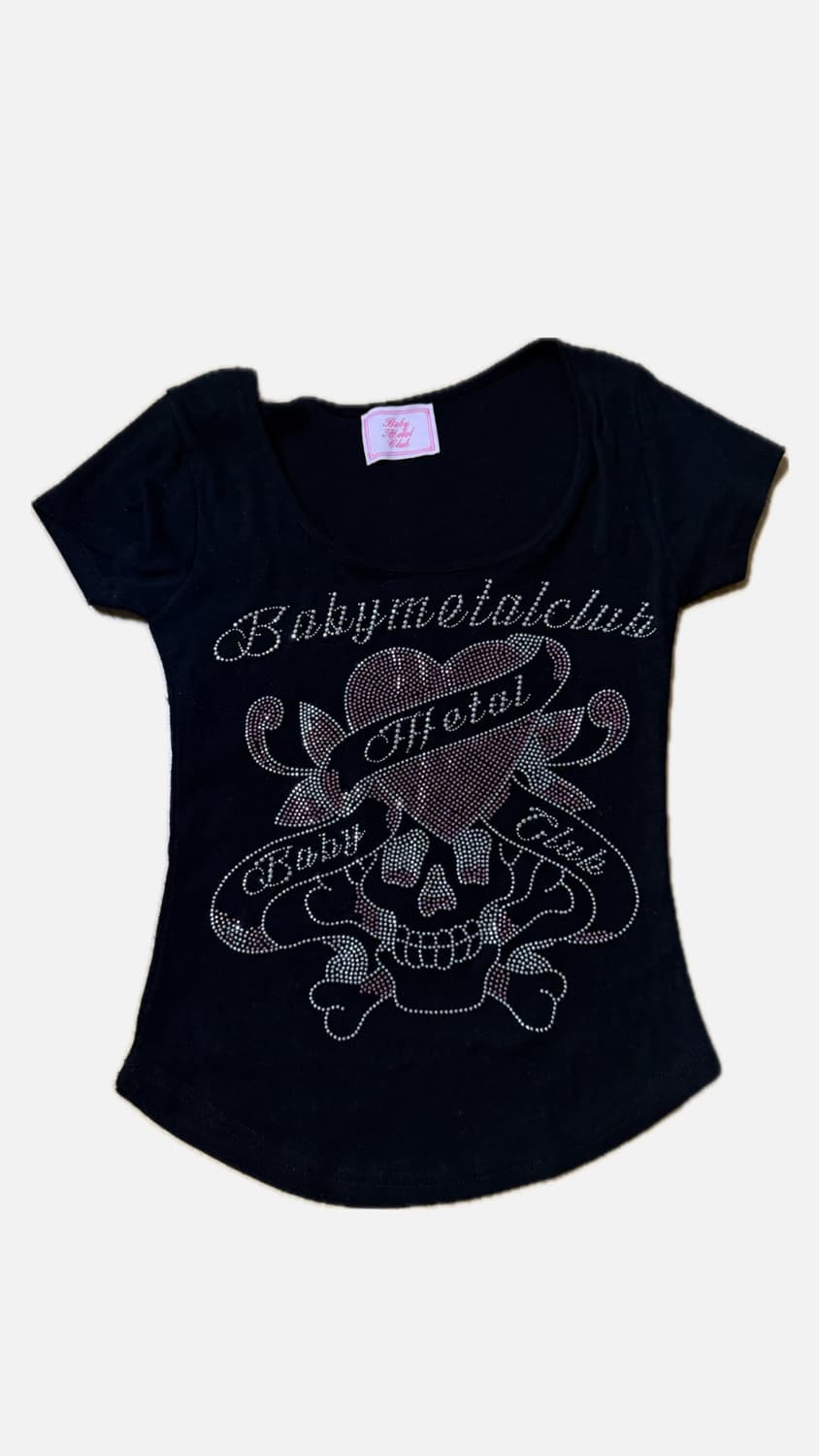 Babymetalclub 베메클 스컬 트윙클 티 블랙 상품이미지2