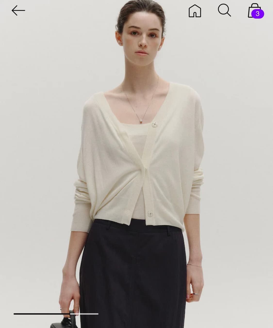 시에 SIE 소프티 루즈 가디건 + 아르 소프티 슬리브리스 XS 크림 상품이미지4