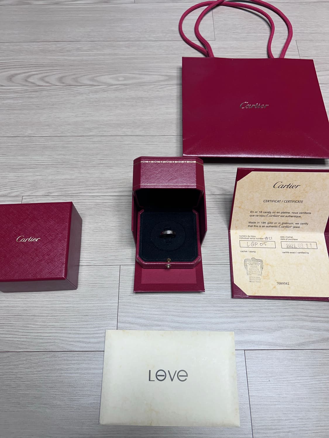 [51호] 까르띠에 러브링 스몰 화이트골드 상품이미지1