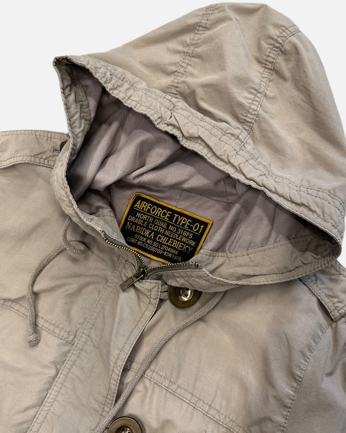 light beige military hood parka 상품이미지5