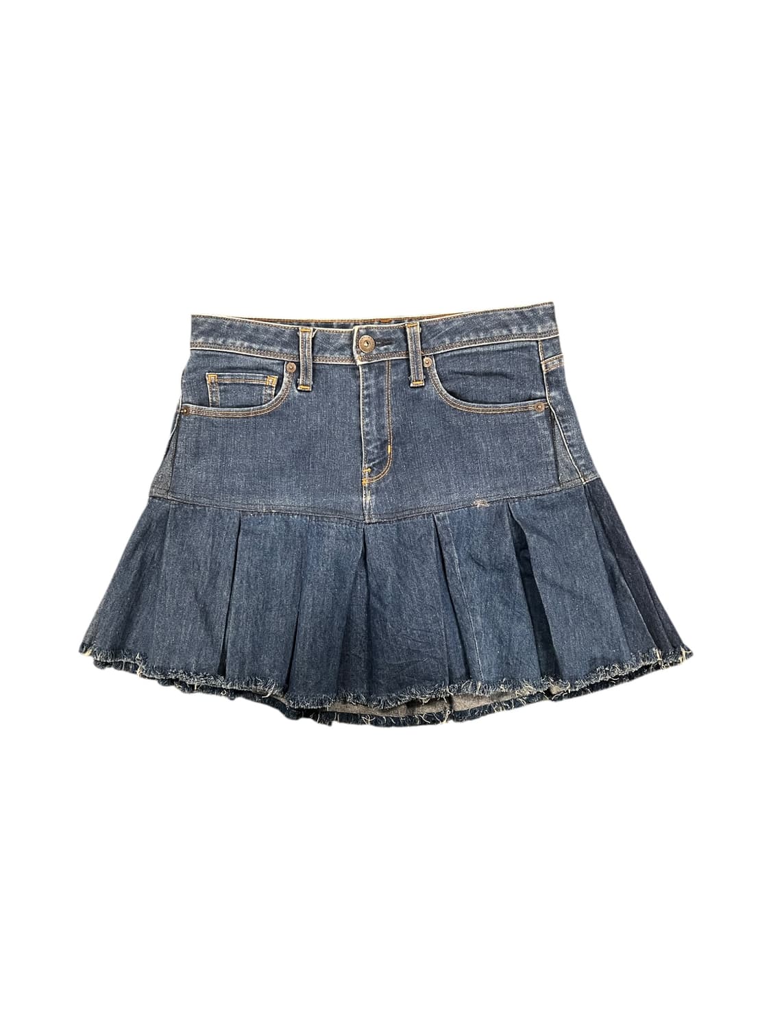 JPN 리워크 데님 플리츠 미니스커트 상품이미지1